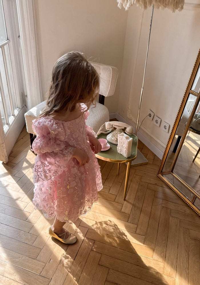 Flowergirl Sparkle Wonderland Long Sleeve Luxe Tulle Dress - Pink - Fox Baby & Co
