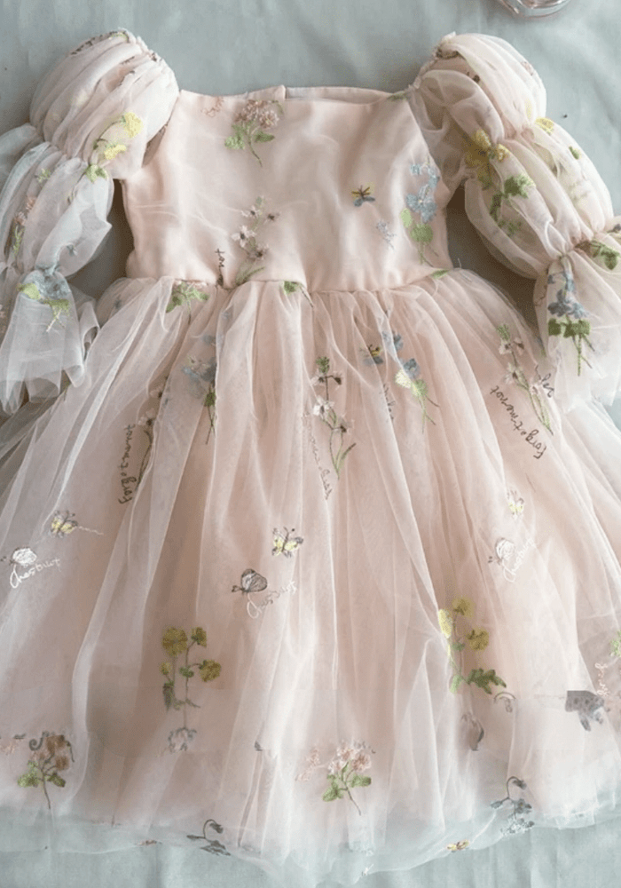 Flowergirl Fairy Wonderland Long Sleeve Luxe Tulle Dress - Pink (pre order) - Fox Baby & Co