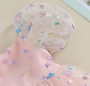 Kids girls Butterfly Shimmer Tulle Dress