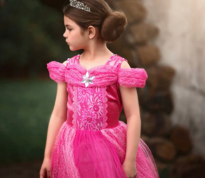 Classic Pink Aurora Princess Party Dress Costume - Fox Baby & Co