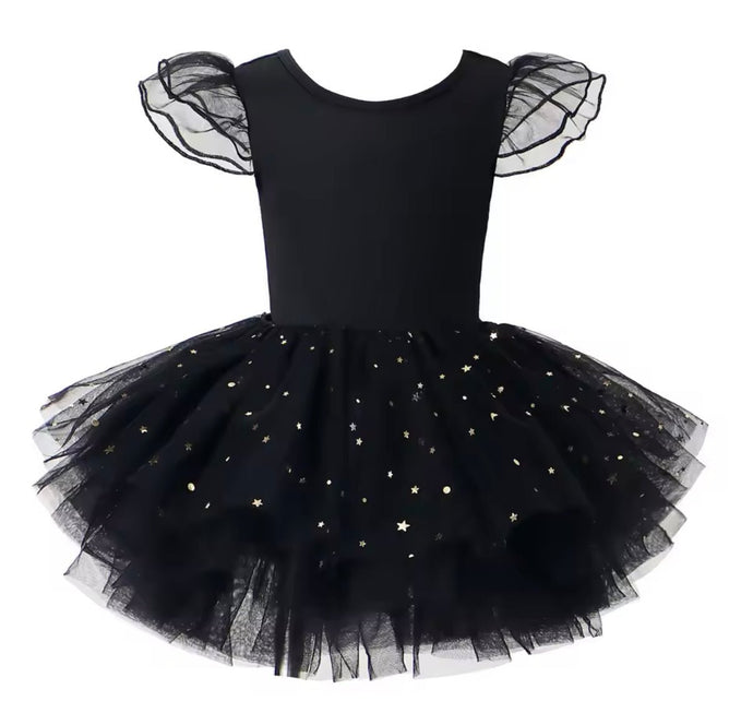 Halloween Ballerina Shimmer Tulle Tutu Leotard - Black (pre order) - Fox Baby & Co