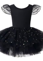 Load image into Gallery viewer, Halloween Ballerina Shimmer Tulle Tutu Leotard - Black (pre order) - Fox Baby &amp; Co

