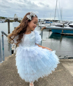 Snow Sparkle Blue Frill Princess Party Dress - Fox Baby & Co