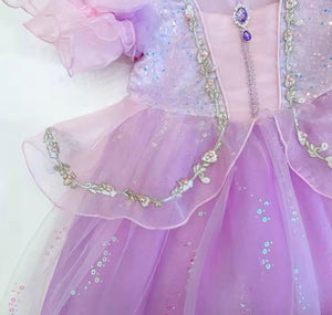 Violet Rapunzel Princess Puff Sleeve Party Dress Costume - Fox Baby & Co