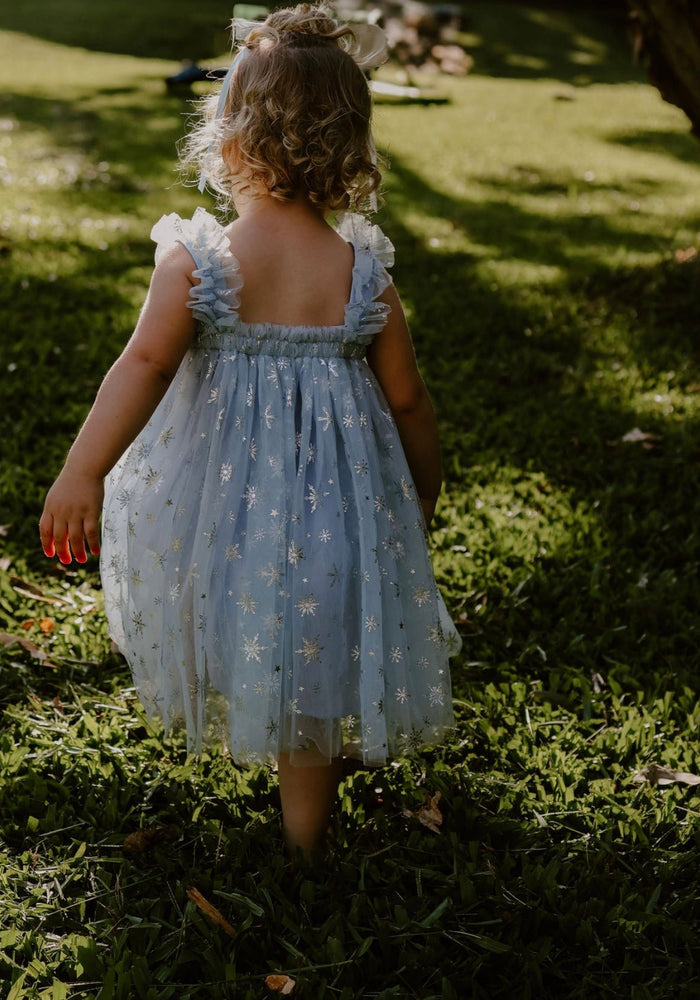 1st Birthday Kids little girls Elsa Tulle Fairy Birthday Dress - Blue - Fox Baby & Co