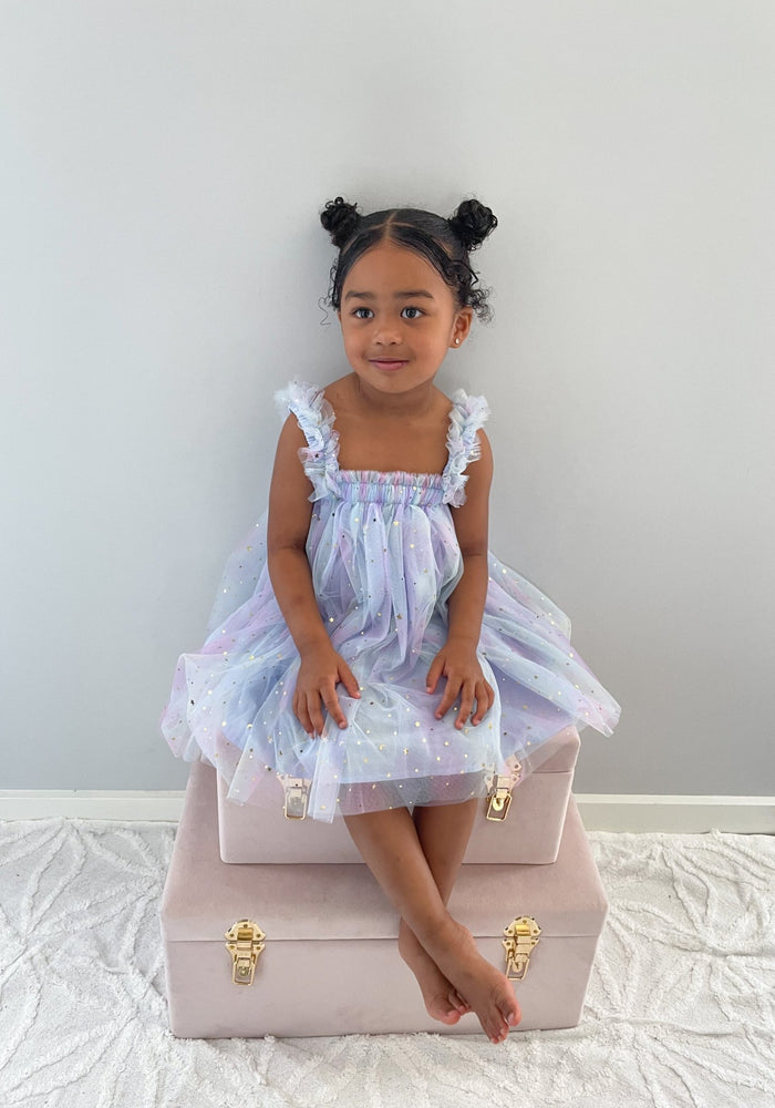 1st Birthday Kids little girls Arabella Tulle Fairy Birthday Dress - Blue - Fox Baby & Co
