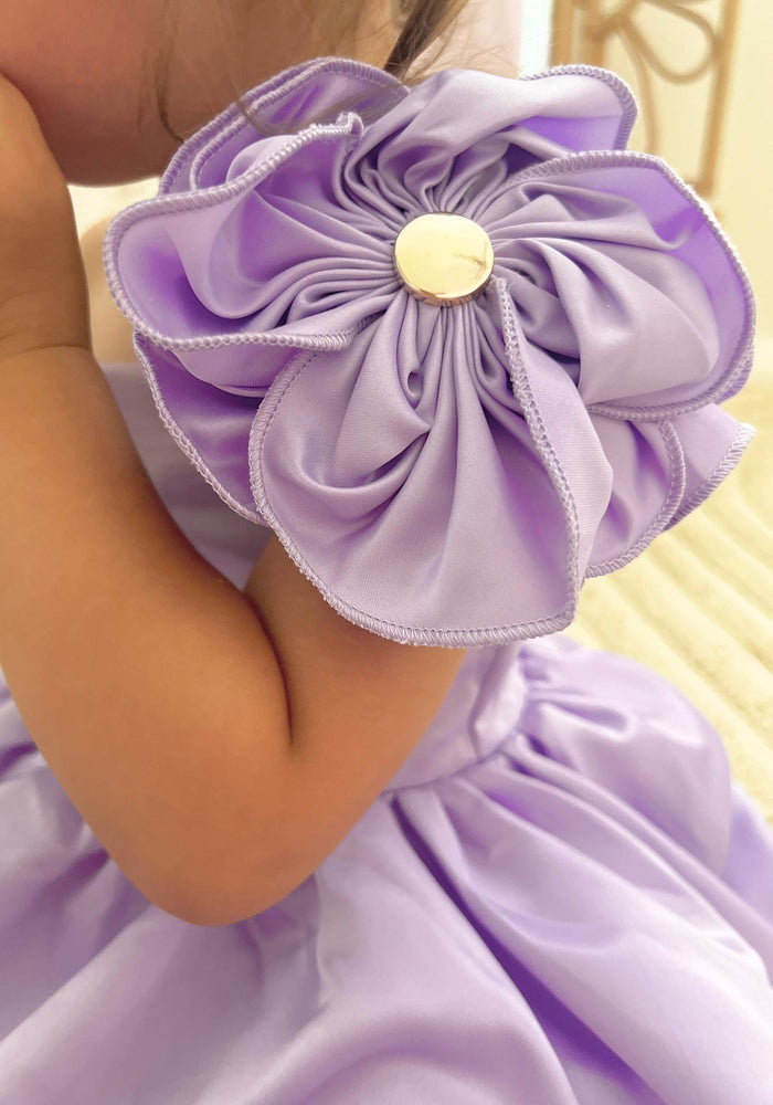 Kids little girls Talulah Flower Party Dress - Purple (pre order) - Fox Baby & Co