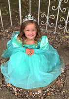 Load image into Gallery viewer, Aqua Pearl Mermaid Princess Long Sleeve Party Dress Costume - Fox Baby &amp; Co
