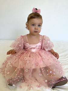 Kids girls Winter Wonderland Party Tulle Dress - Rose (Pre order) - Fox Baby & Co