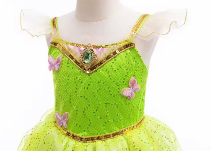 Enchanting Tinker bell Luxe Fairy Princess Dress & matching Wings - Fox Baby & Co