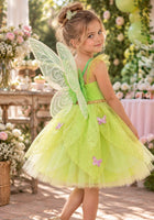 Load image into Gallery viewer, Enchanting Tinkerbell Luxe Fairy Princess Dress &amp; matching Wings - Fox Baby &amp; Co
