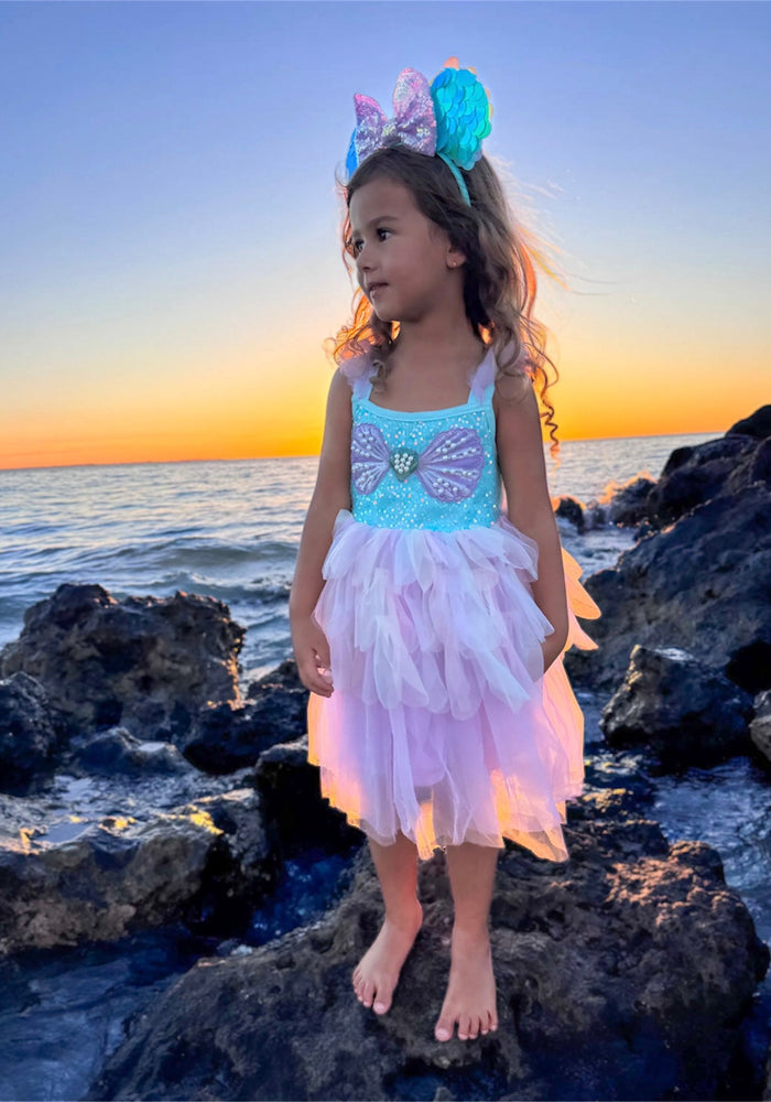 Rainbow Mermaid Luxe Princess Birthday Party Dress - Fox Baby & Co
