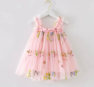 Arabella Garden Floral Tulle Birthday Dress - Pink - Fox Baby & Co