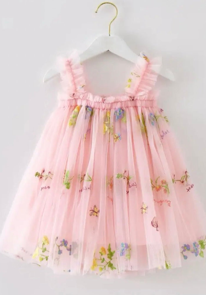 Arabella Garden Floral Tulle Birthday Dress - Pink - Fox Baby & Co