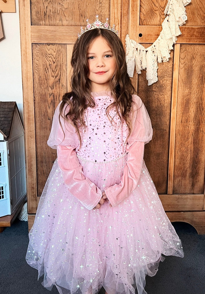 Aurora luxe Sparkle Princess Long Sleeve Party Dress - Pink - Fox Baby & Co