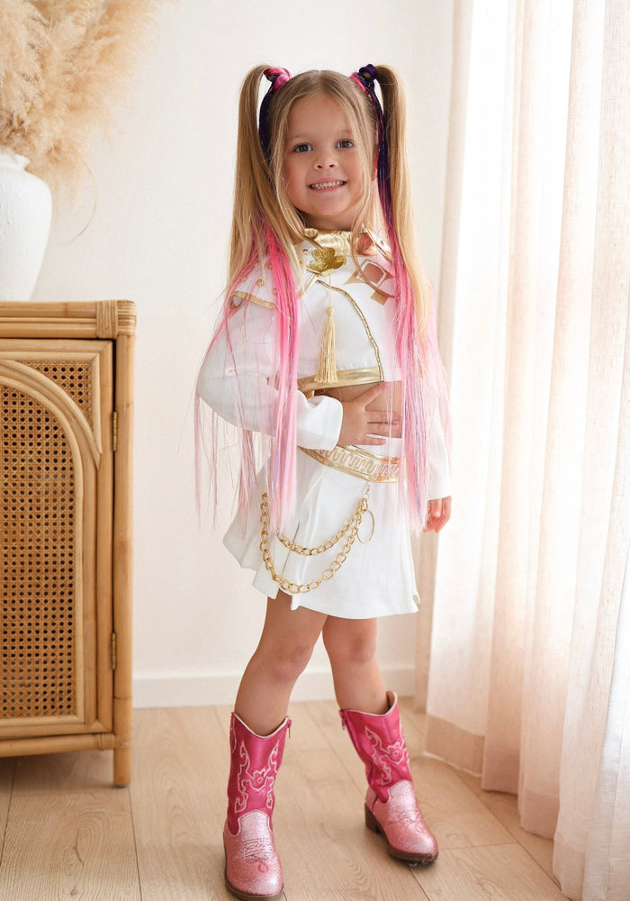 Kids Girls kpop Style Demon Hunter Rumi Mira Costume Skirt & Top 2 Piece Set - Fox Baby & Co