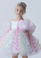 Load image into Gallery viewer, Bella Butterfly Flower Girl Kids Puff Sleeve Party Dress - Rainbow - Fox Baby &amp; Co
