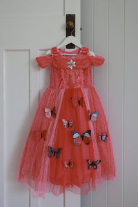 Pink Aurora Butterfly Princess Party Dress Costume