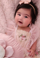 Load image into Gallery viewer, Vintage Floral Tutu Birthday Romper - Cream - Fox Baby &amp; Co
