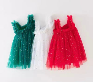 Little Girls Christmas Sparkle Tulle Dress (pre order) - Fox Baby & Co