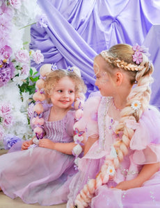 Violet Rapunzel Princess Puff Sleeve Party Dress Costume - Fox Baby & Co
