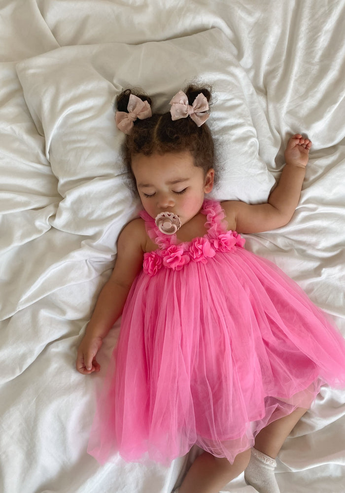 Florence Floral Birthday Tulle Dress - Pink (pre order) - Fox Baby & Co