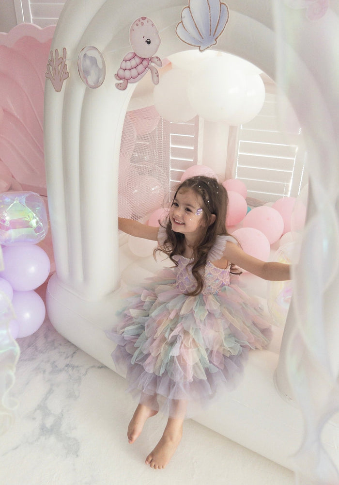 Mermaid Rainbow Bow Princess Party Dress - Fox Baby & Co