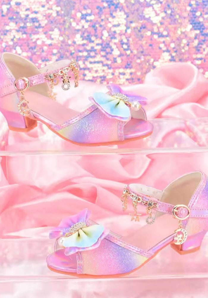 Rainbow Little Girls High Heel Princess Birthday Girl Shoes - Fox Baby & Co