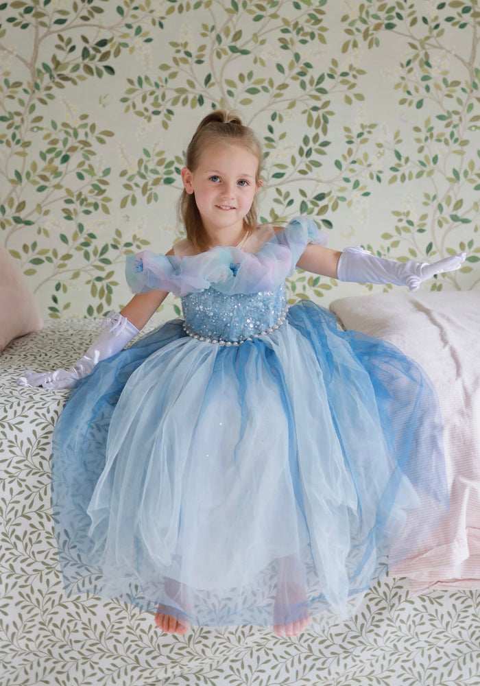 Blue Whimsical Princess Luxe Party Dress & Accessories (pre order) - Fox Baby & Co