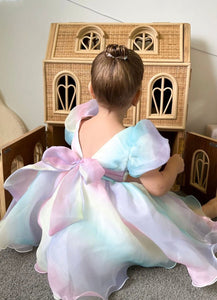 Kids little girls Rainbow Sherbet Luxe Party Dress (pre order) - Fox Baby & Co