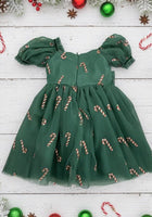 Load image into Gallery viewer, Kids girls Christmas Luxe Puff Tulle Dress - Candy Cane - Fox Baby &amp; Co
