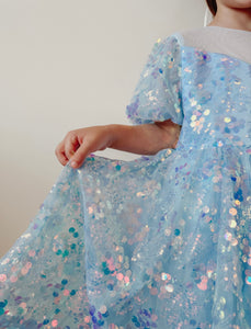 Kids girls Mermaid Luxe Sequins Tulle Dress - Blue (pre order)