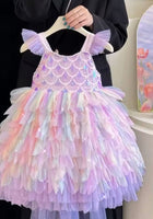 Load image into Gallery viewer, Mermaid Rainbow Bow Princess Party Dress
