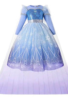Load image into Gallery viewer, Snowflake Elsa Long sleeve Princess Dress Costume with cape - Fox Baby &amp; Co

