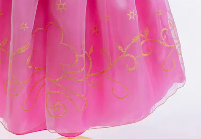 Magical Aurora Pink Princess Long Sleeve Party Dress Costume - Fox Baby & Co