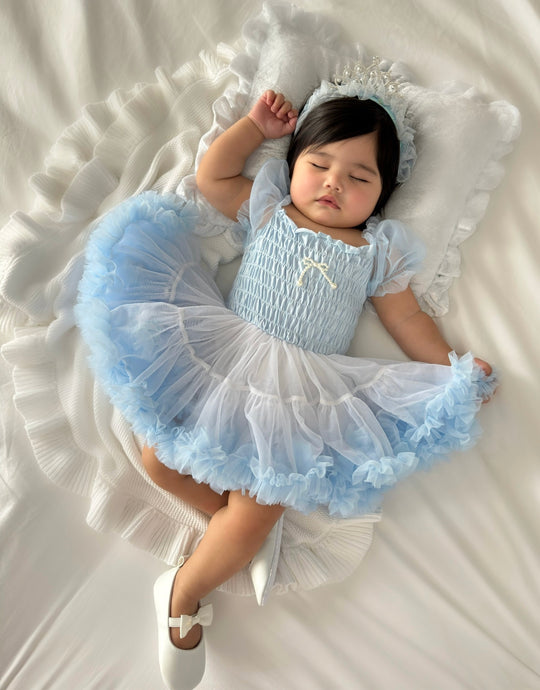 Kids little girls Ballerina Princess Tutu Dress - Blue - Fox Baby & Co