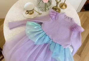 Mermaid Princess Birthday Long Sleeve Party Dress Costume - Fox Baby & Co