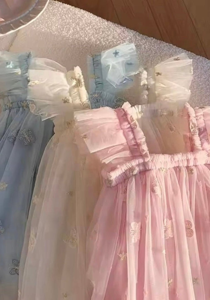 Whimsical Butterfly Fairy Tulle Birthday Dress - Blue - Fox Baby & Co