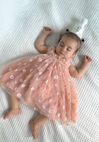Load image into Gallery viewer, 1st Birthday Kids little girl Arabella Daisy Tulle Dress - Pink/Yellow - Fox Baby &amp; Co
