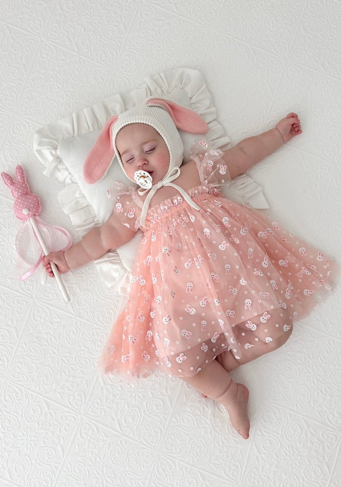Baby Girl Easter Bunny Tulle Dress - Pink - Fox Baby & Co