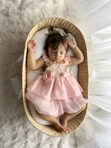 Spring Tulip Puff Frill Dress - Pink