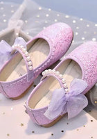 Load image into Gallery viewer, Little Bow Lilac Pearl Princess Birthday Girl Mary Jane Shoe (pre order) - Fox Baby &amp; Co
