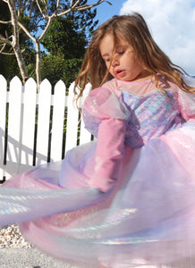 Classic Mermaid Princess Birthday Long Sleeve Party Dress Costume