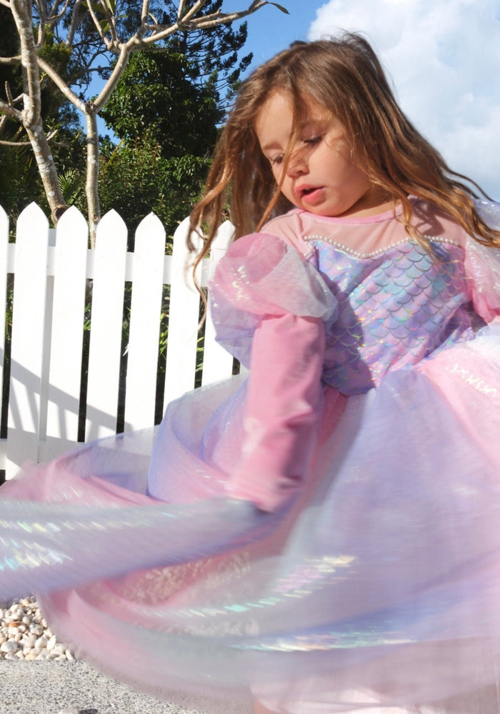 Classic Mermaid Princess Birthday Long Sleeve Party Dress Costume - Fox Baby & Co