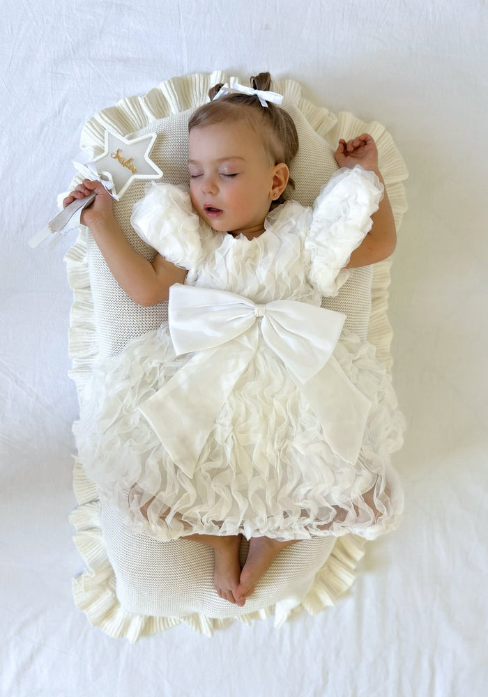 Kids little girls White Ruffle Flowergirl Luxe Party Dress (pre order) - Fox Baby & Co