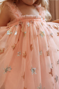 Christmas Tutu Stars & Moons Little Girls Tulle Dress - Pink - Fox Baby & Co