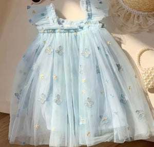 Whimsical Butterfly Fairy Tulle Birthday Dress - Blue - Fox Baby & Co