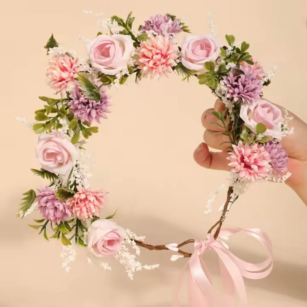 Enchanted Pink Floral Flower Crown - Fox Baby & Co