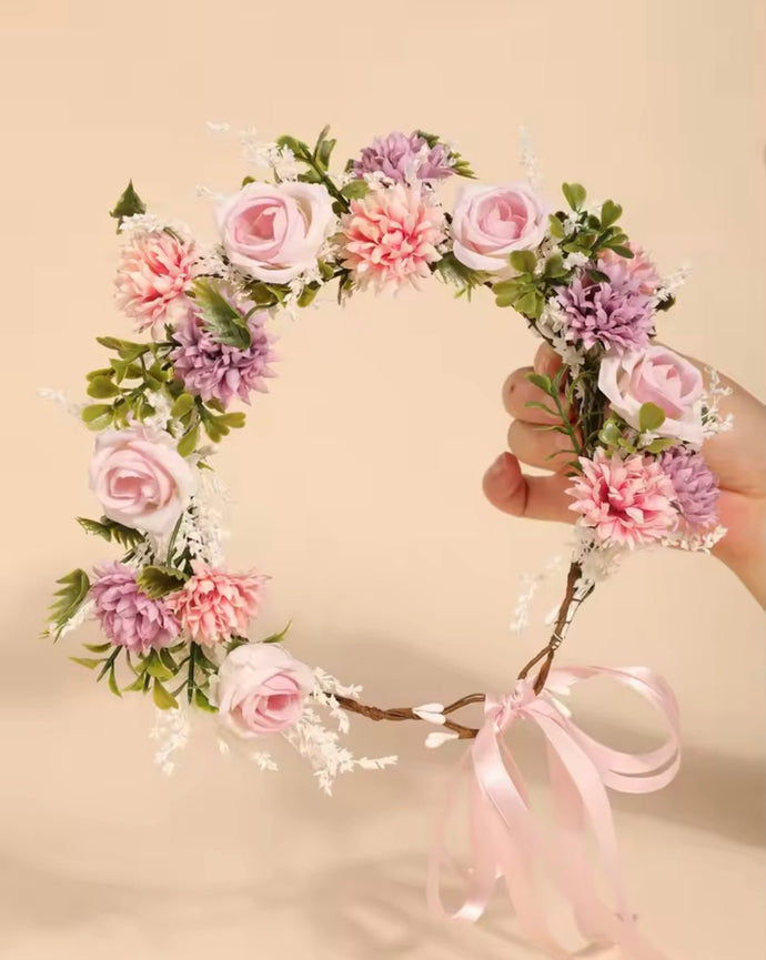 Enchanted Pink Floral Flower Crown - Fox Baby & Co