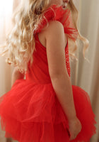 Load image into Gallery viewer, Luxe Ballerina Christmas Sparkle Tulle Tutu Leotard - Red - Fox Baby &amp; Co
